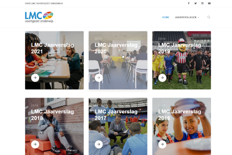 Screenshot van LMC Jaarverslag website