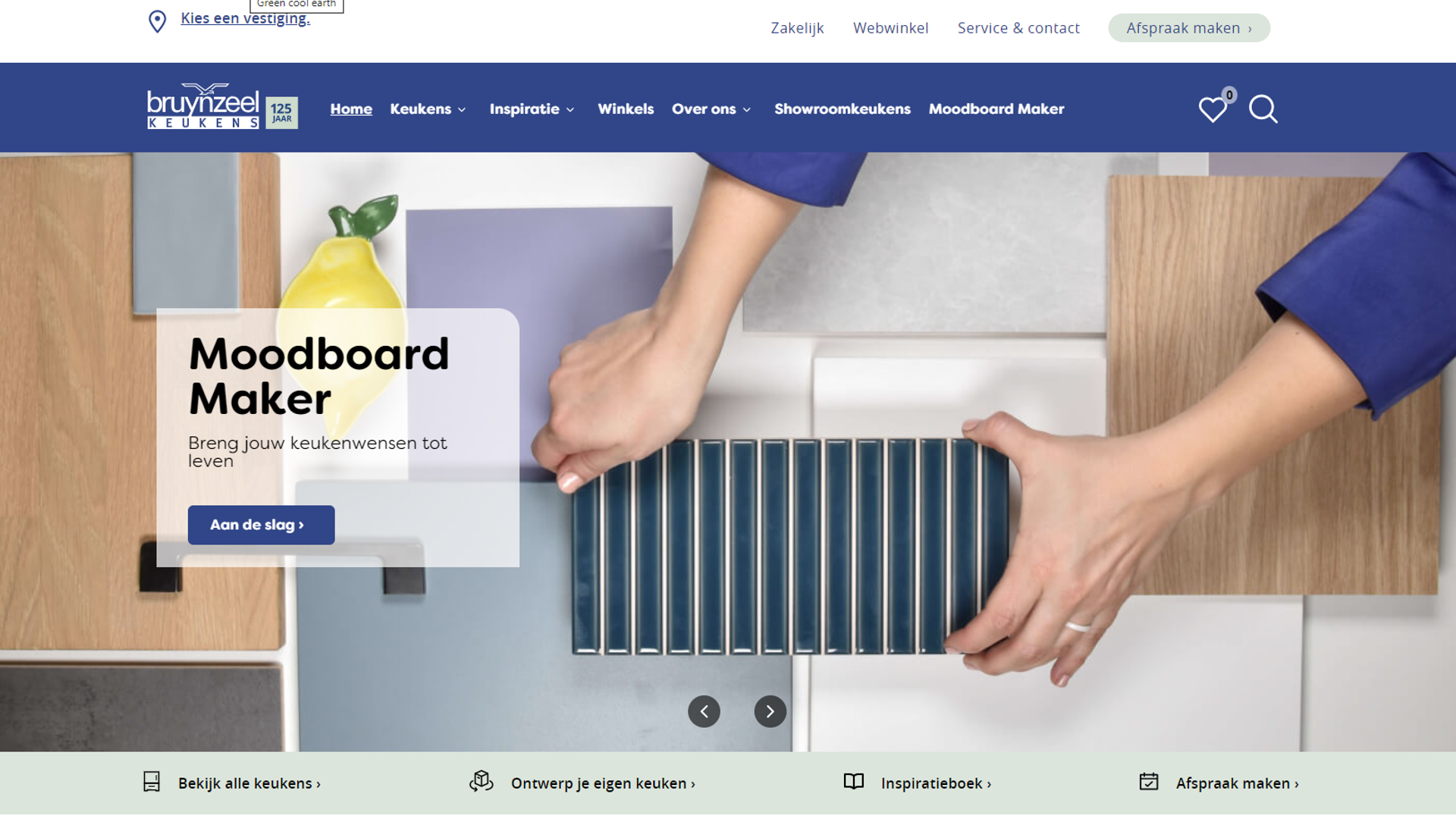 Screenshot van Bruynzeel website