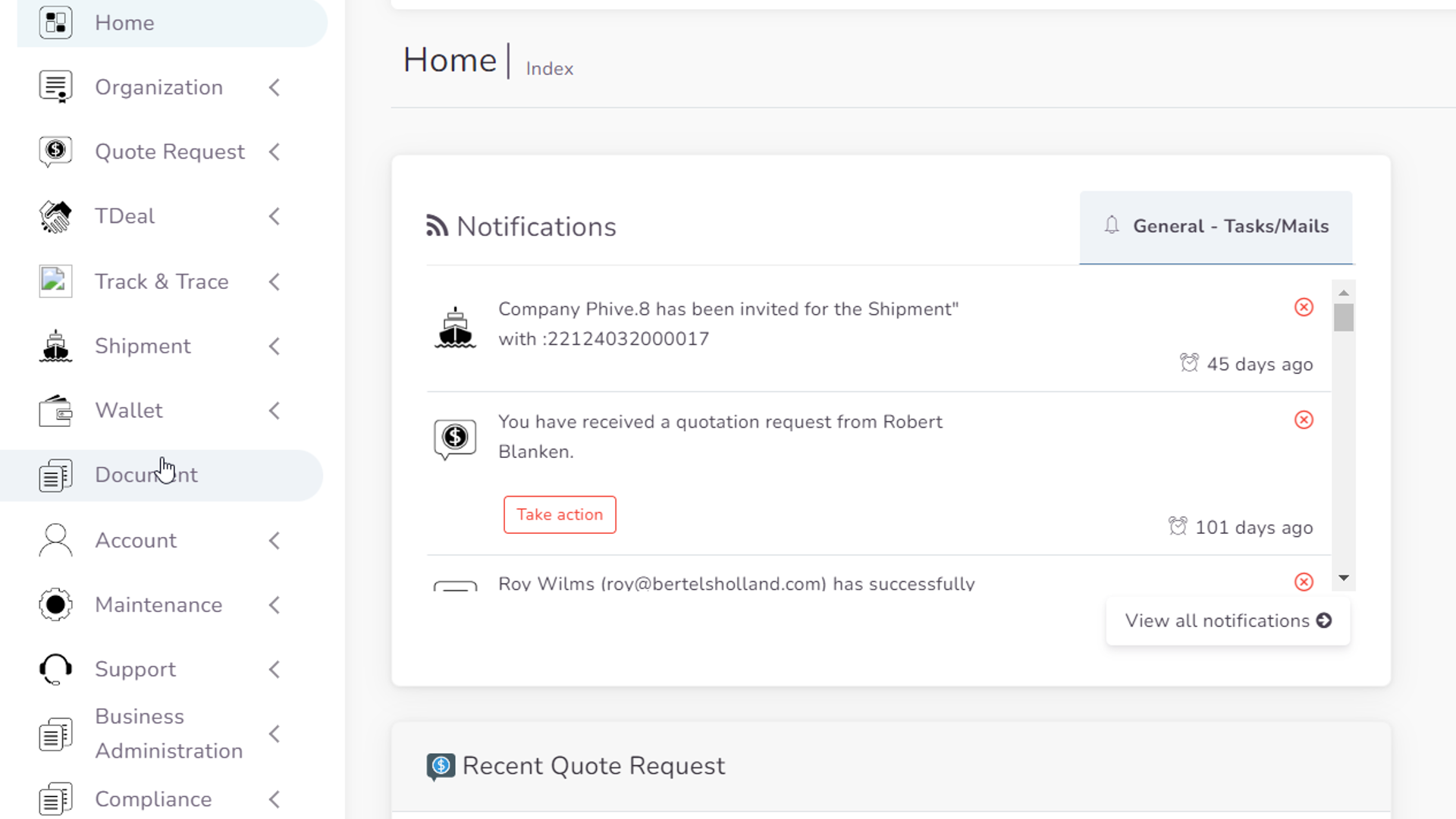 Screenshot van TransDocLink website