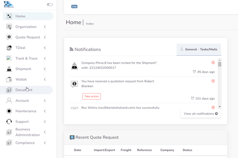 Screenshot van TransDocLink website