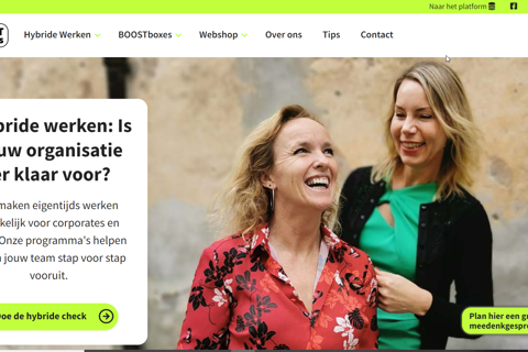 Screenshot van BOOSTchamps website