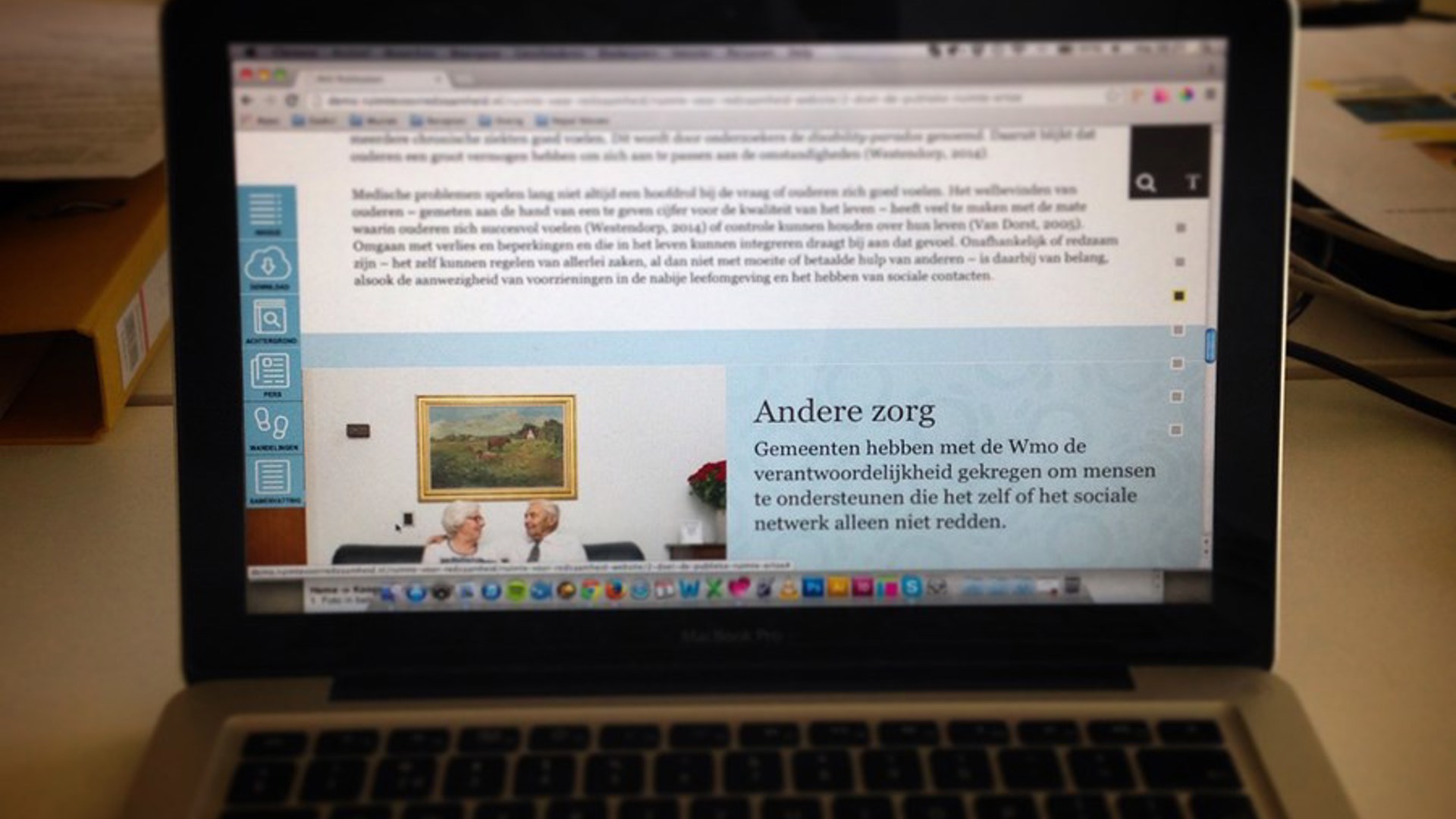 Screenshot van RVZ website