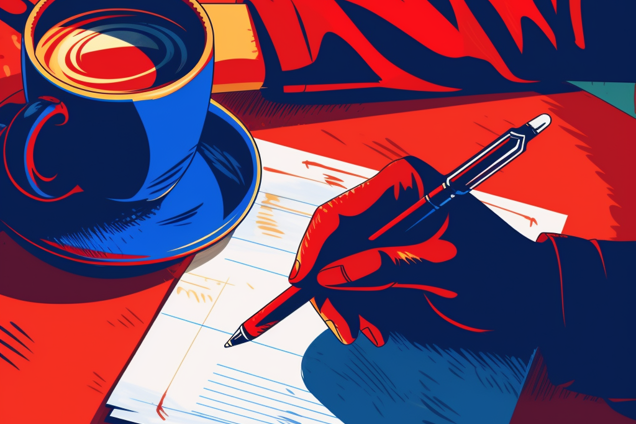 Flat design afbeelding van een hand die een Umbraco offerte maakt