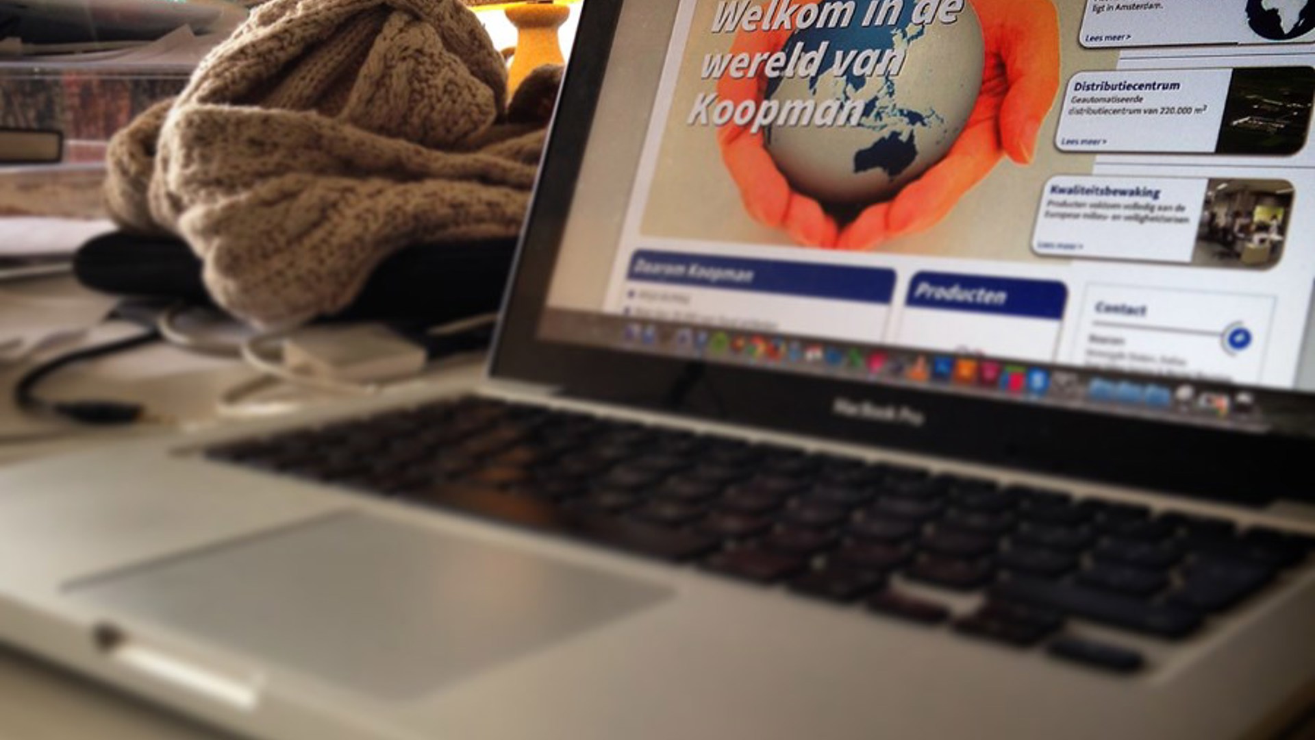 Screenshot van Koopman website