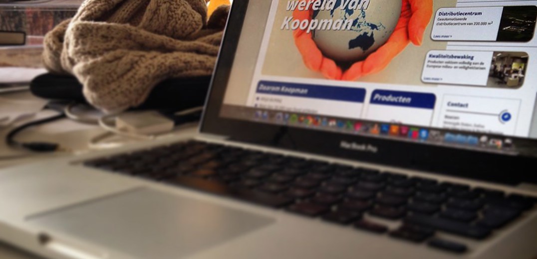 Screenshot van Koopman website