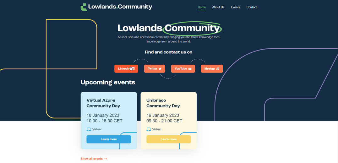 Screenshot van Llowlands website