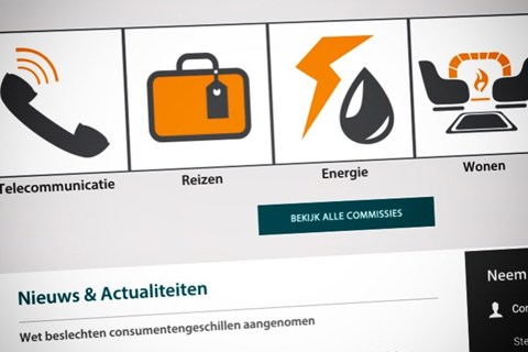 Screenshot van Geschillencommissie website