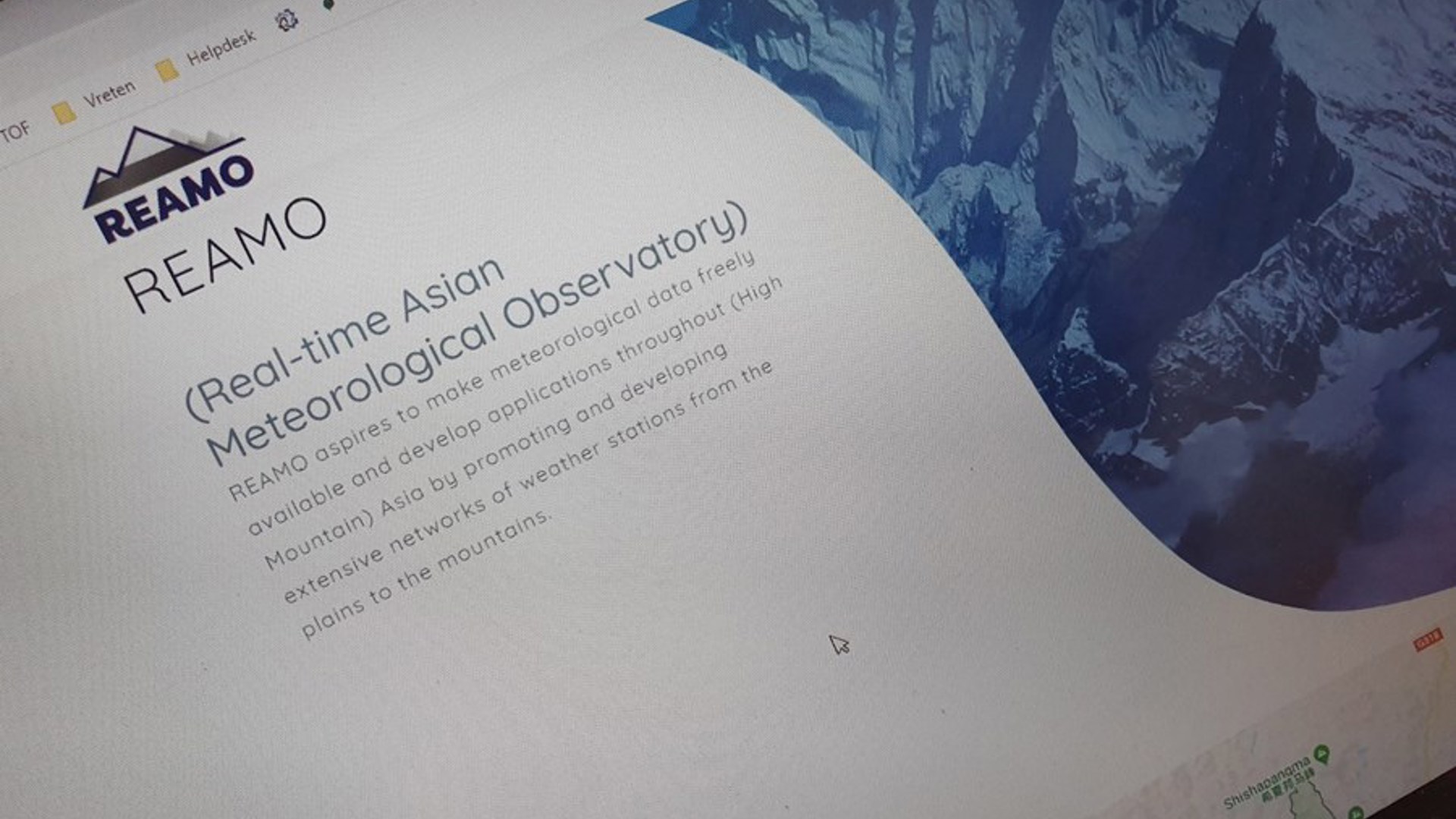 Screenshot van REAMO website