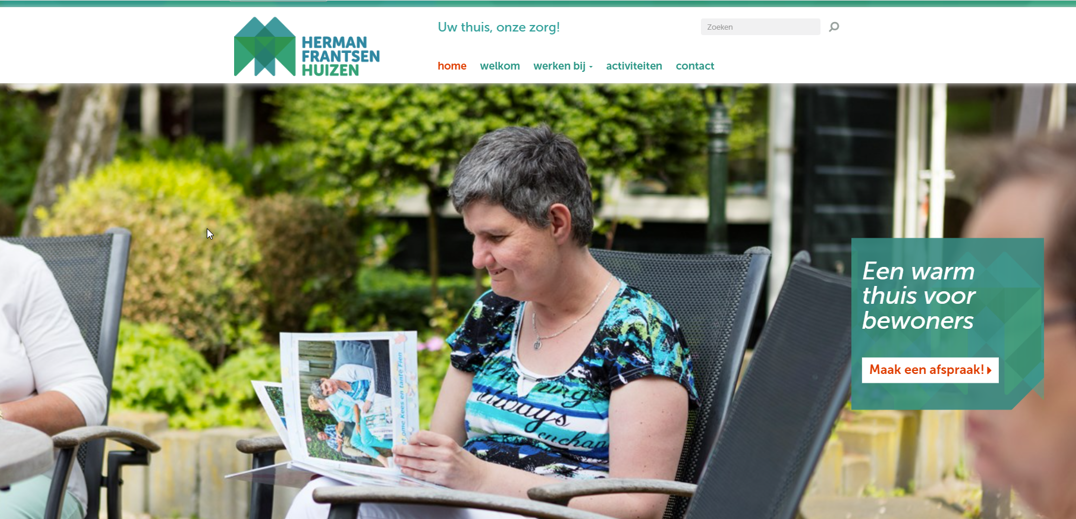 Screenshot van HFH website