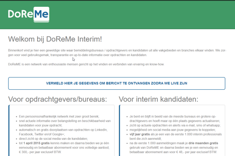 Screenshot van Doreme website